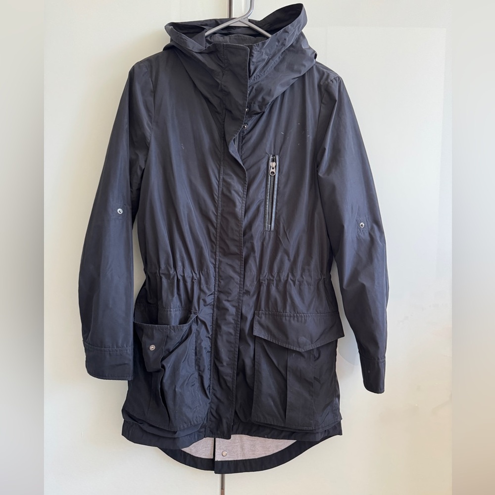 Mackage Black Hooded Rain Jacket Size XS